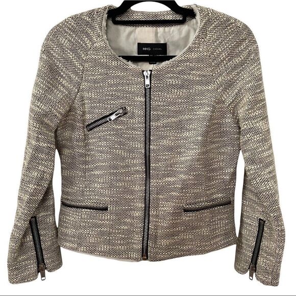 Mango MNG Casual Tweed Blazer Size Medium - Picture 1 of 9